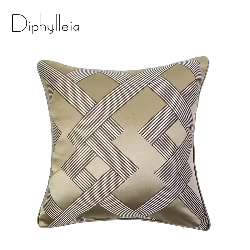 

Diphylleia Modern Geometric Champagne Square Cushion Cover 45x45cm Home Decorative Pillow Case Coussin For Living Room Sofa