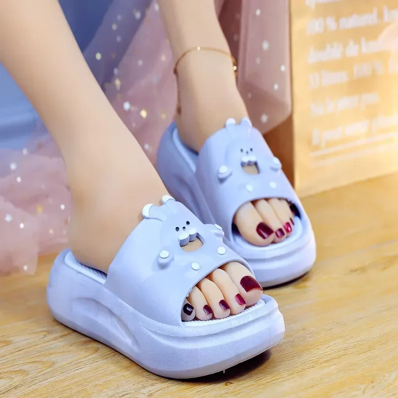 New Fashion Slippers Women Thick Platform Sandals Soft Sole Non-Slip Home Floor Slides Woman Summer Flip Flops Beach Shoes