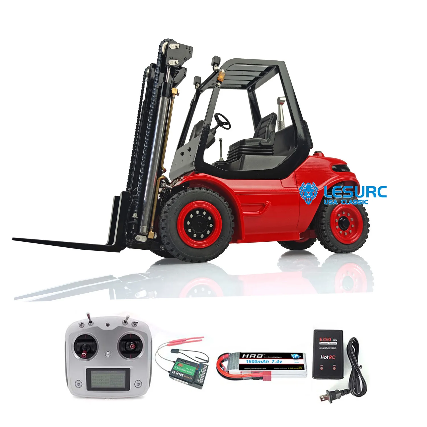 LESU 1/14 RC Hydraulic Metal Forklift Transfer Painted Car RTR RC Truck Motor Light Outdoor Boys Toys THZH1205