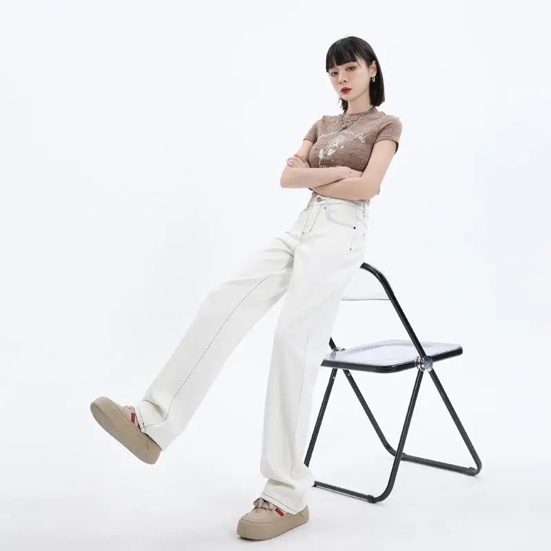 

Белые женские джинсы слим-фит с высокой талией, длинные брюки, модная новинка весна-лето от Hangzhou Hexiang Technology