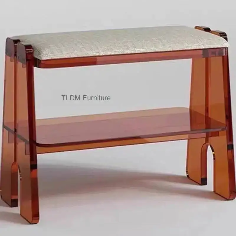 Minimalist Pouf Hallway Plastic Storage Transparent Modern Foot Relaxing Stool Foot Stool Lazy Children Tabouret Home Furniture