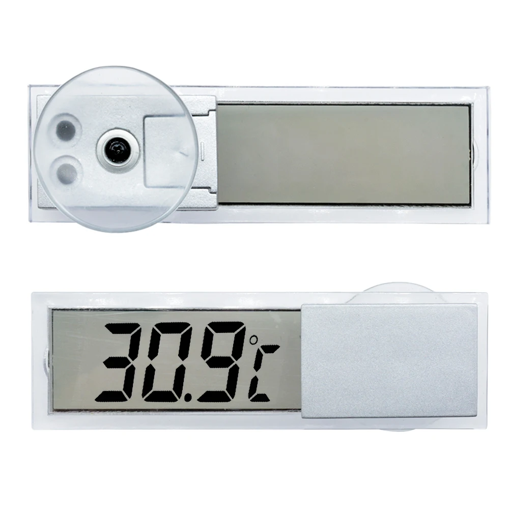 Mini Car LCD Digital Thermometer Intelligent Temperature Hygrometer Sensor Meter Transparent Display AG10 Without Battery