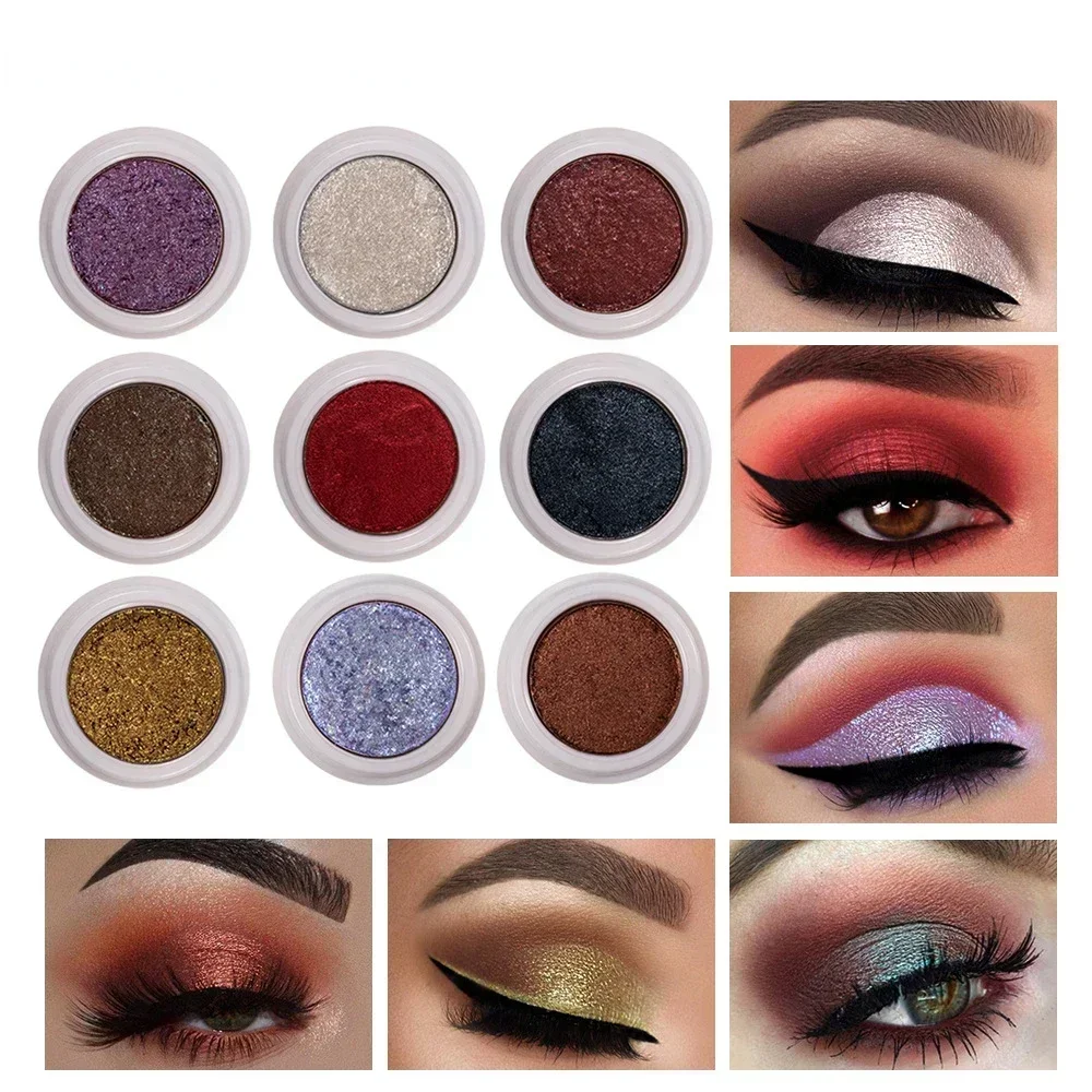 Ombretto Tavolozza per trucco in metallo Purè di patate Pigmento luccicante Colore singolo Shine Diamond Shadow Nuovo marrone all'ingrosso