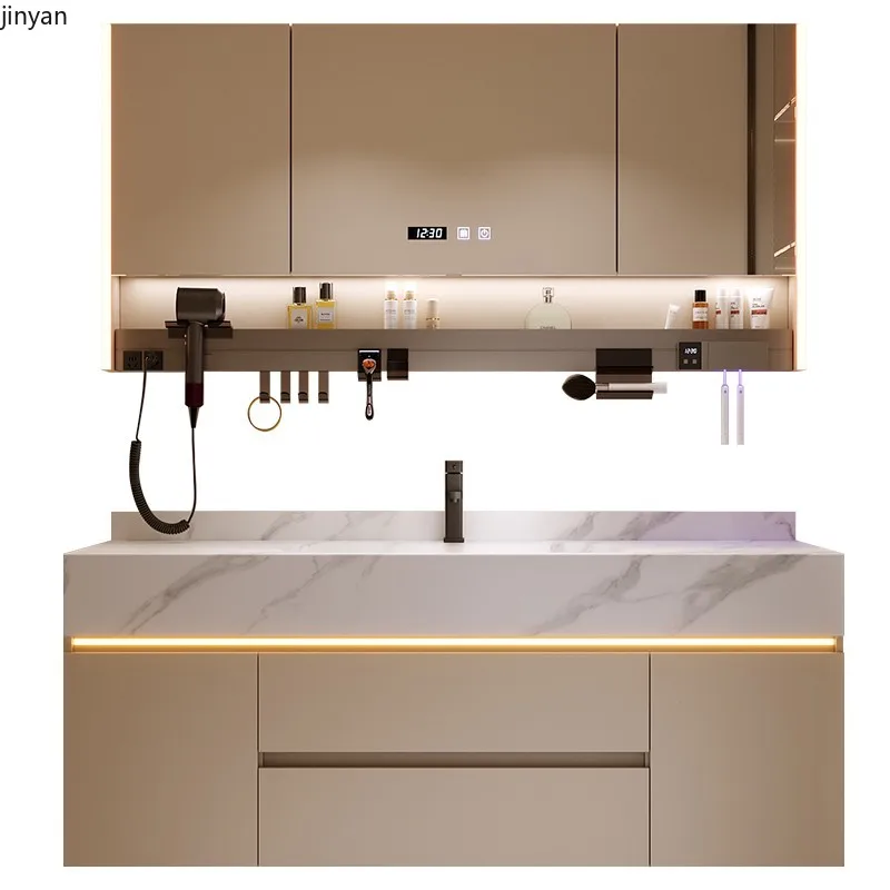 

Тумбы для ванной комнаты в винтажном стиле с выдвижными ящиками, зеркалом и подсветкой, для хранения, мебель для дома, Muebles Para El Hogar Maderaa