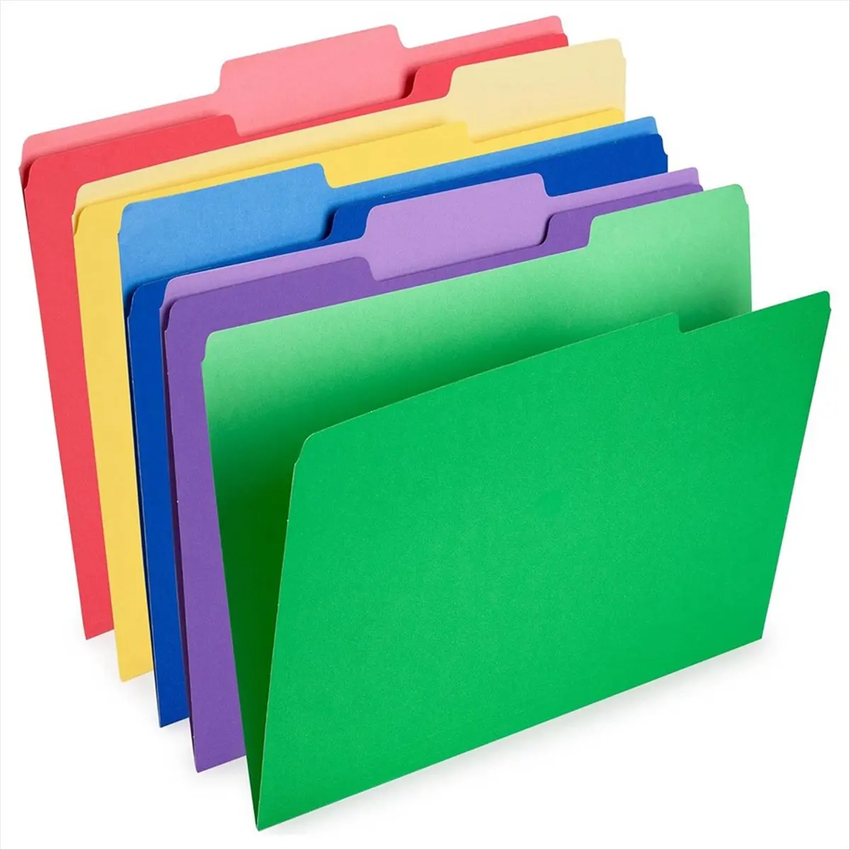 A013 Colored File Folders - Colored Folders - Colored File Folders Letter Size - (30 Pack, 8.5 X 11In,1/3 Cut Tabs, 5 Colors)