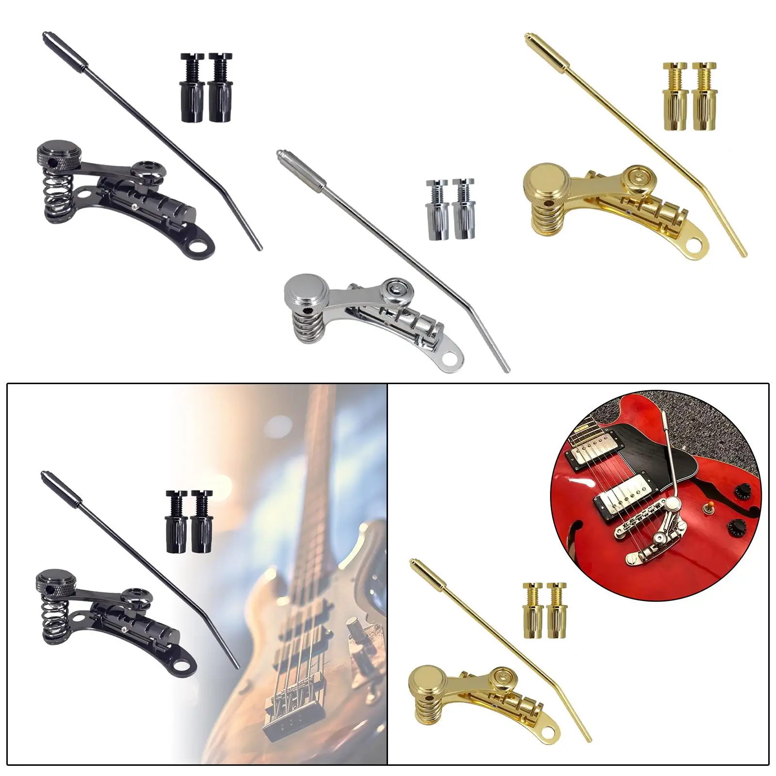 

Roller Saddle Bridge Zinc Alloy Easily Install Tailpiece Vibrato Bridge with