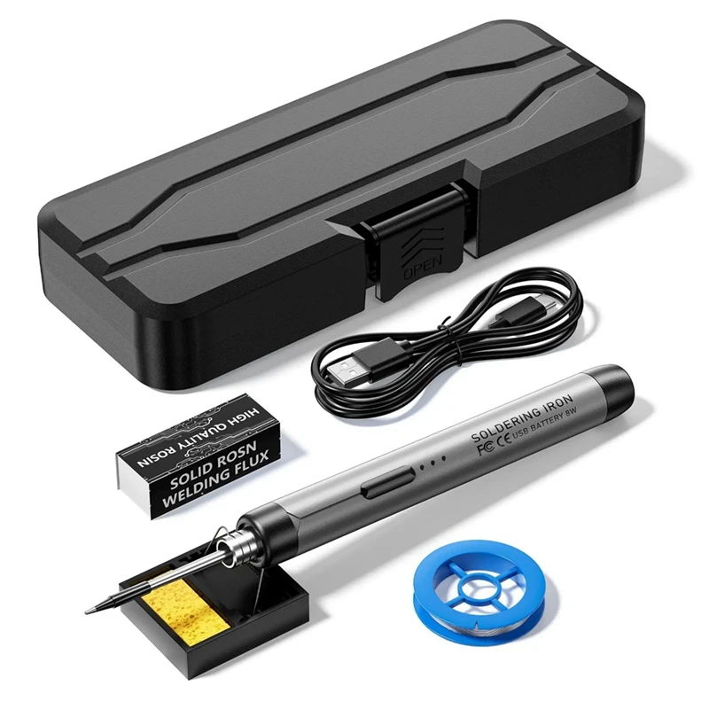 5V Micro-USB Soldering Iron Kit,With Battery Wireless Soldering Iron Portable Electric Welding Machine Solder Pen