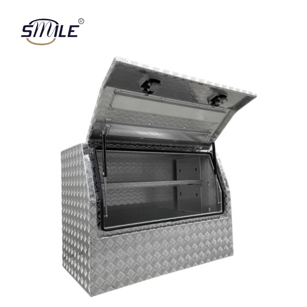 SMILE Aluminum Tool Box metal Toolbox 2 Drawers Waterproof trailer Storage Toolbox