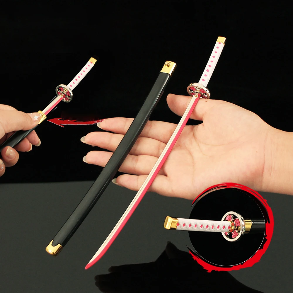Demon Alloy Katana Toys Slayer 26cm / 10.23inches Samurai Sword Replica with Sheath & Eject Button, Collectible Gift Decor