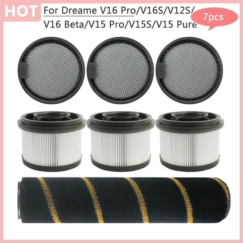 Ersatz für Dreame V16 Pro /V16S /V16 Beta /V15 Pro/V15S/V15 Pure/V12S/V12 Pure/V10S Roller Pinsel Hepa-Filter Staubsauger