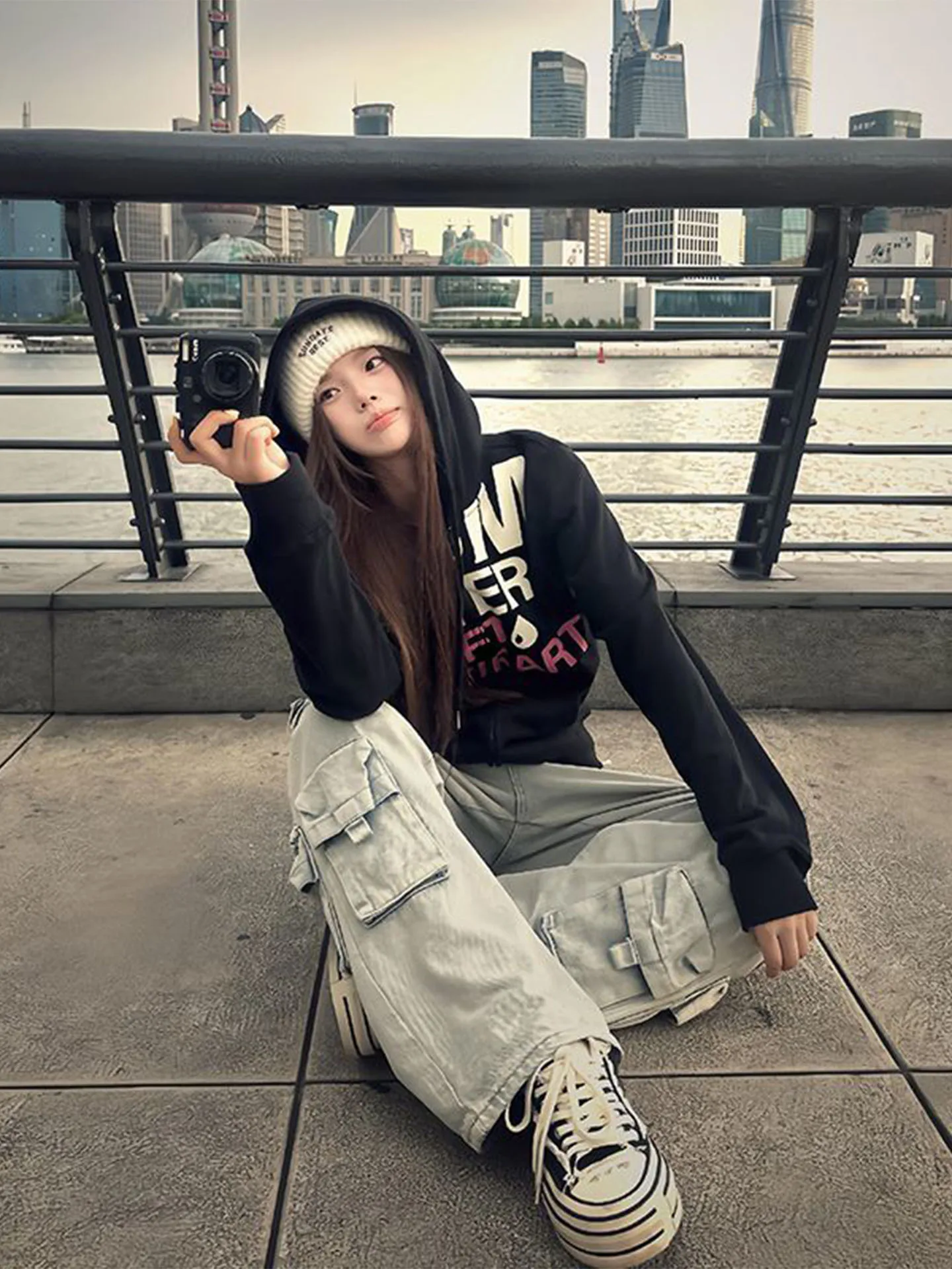 Fall Season Zipper Loose Letter Print Hoodie Women's Casual Faionable Street Sle Couple's Open Cardigan Long Sve