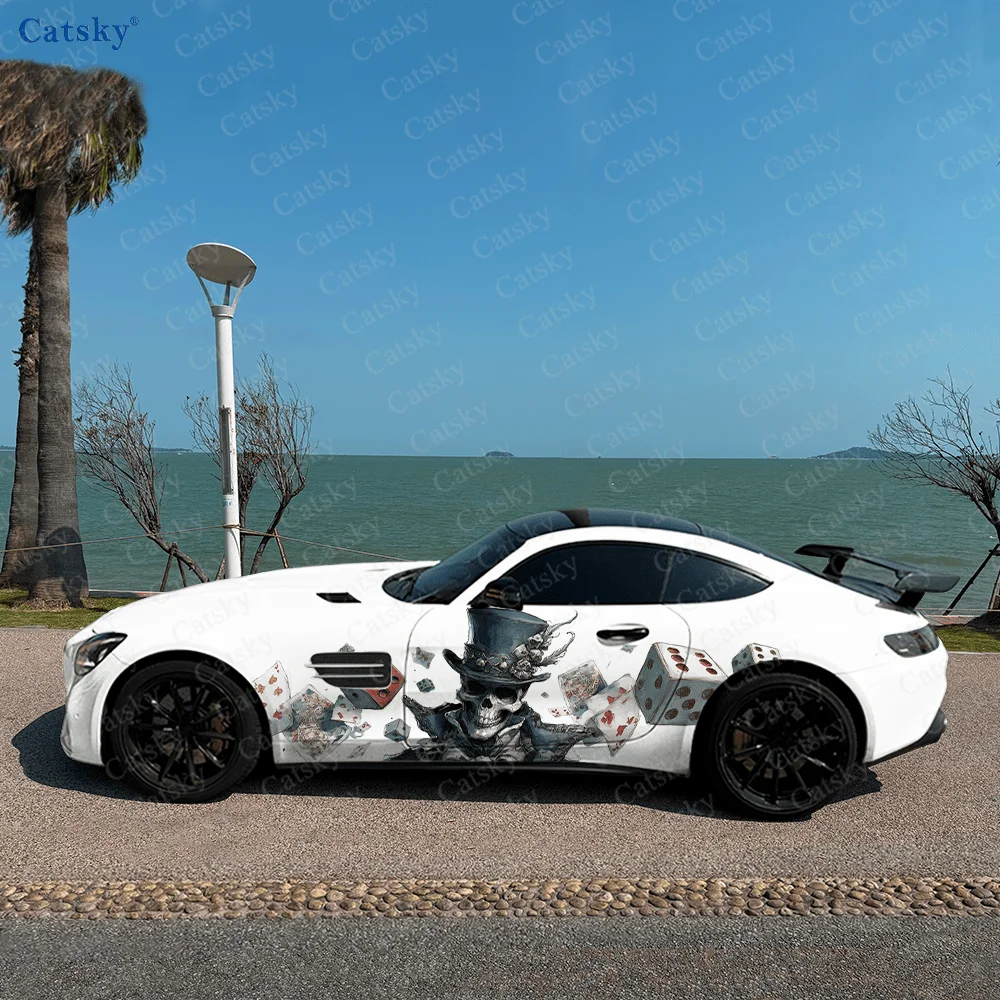 

Skeleton Magician Cool Car Vinyl Wraps Decal Self-adhesive PVC Sticker Suitable for Trucks SUV Decoration Auto Accessories Gift