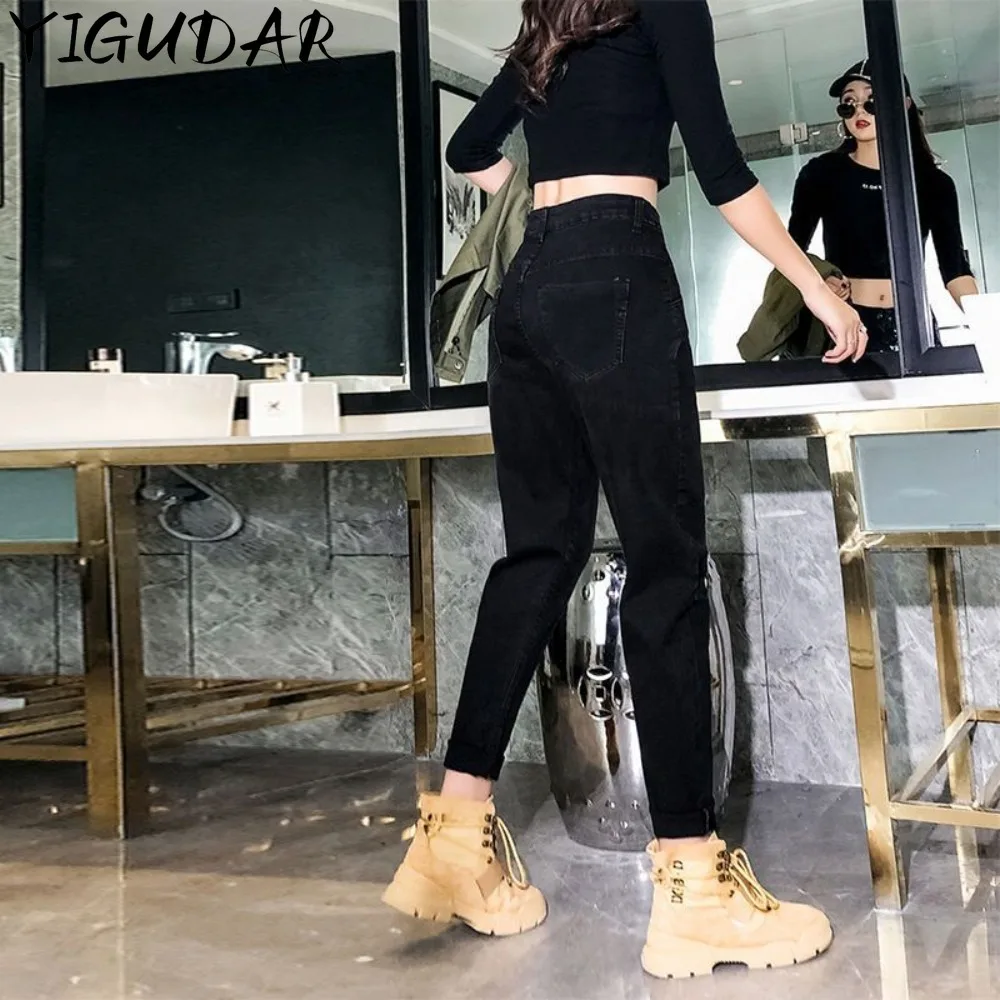 

Woman Jeans Pants Black High Waist Loose Autumn Winter Straight Harlan Pantalones Jeans Woman y2k Women Clothing Baggy Pants