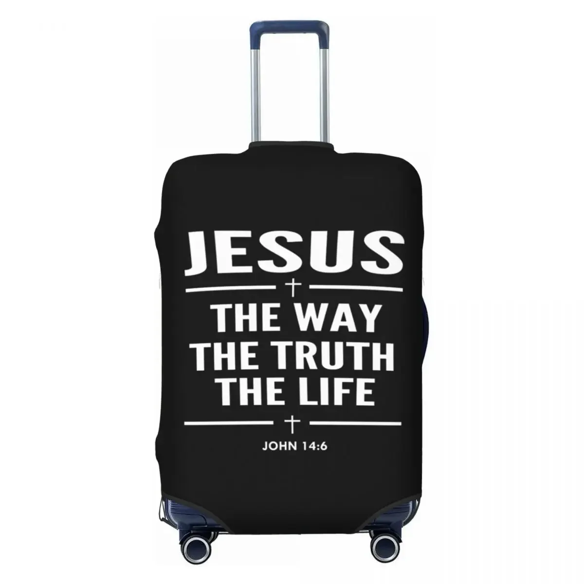 

Custom Jesus The Way The Truth The Life Suitcase Cover Religion Cross Christian Faith Travel Luggage Covers for 18-32 inch