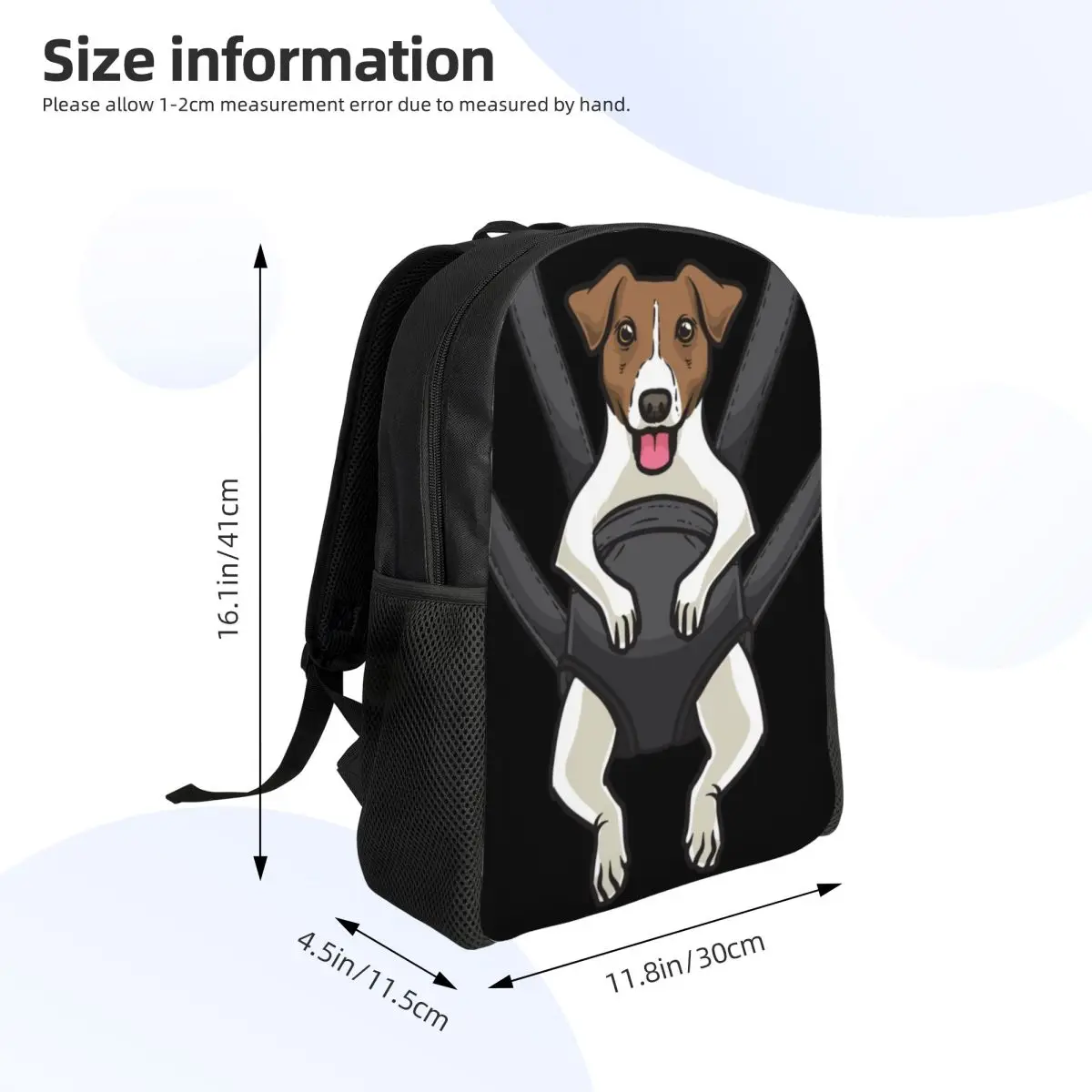 Jack Russell Terrier Carrier Bag Travel Backpack Women Men School Computer Bookbag Funny Dog Lover College Student Daypack Bags