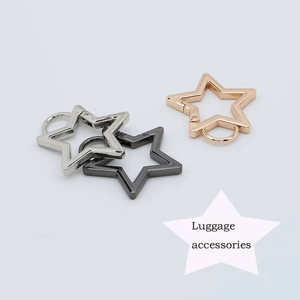 20/50/100PCS Star Shaped Stainless Steel Keychain Clip Carabiner Snap Hook Holder Star Carabiner Hook Clip Key Holder