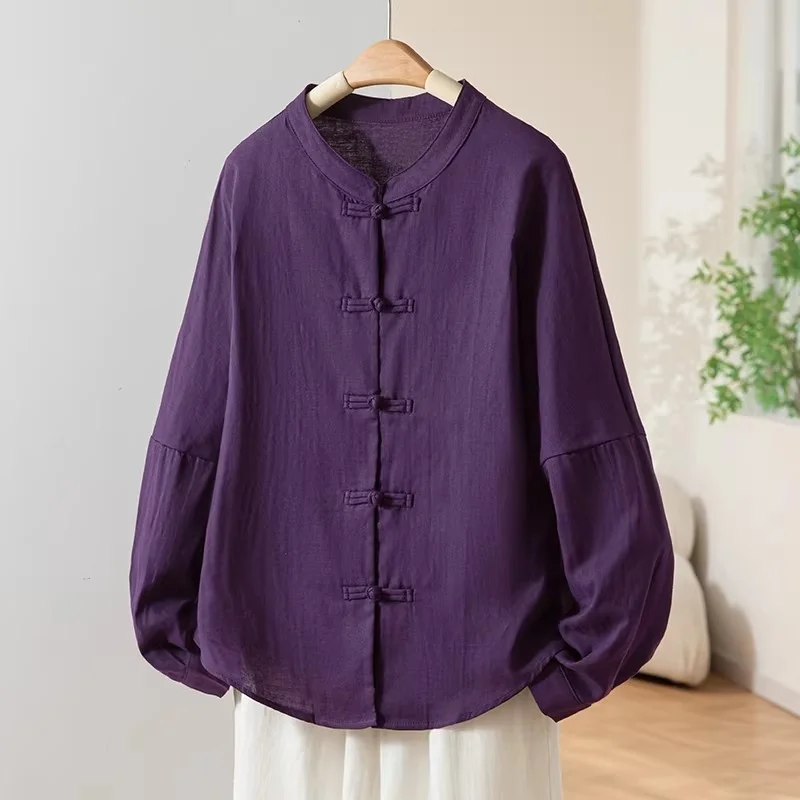 

Элегантный кардиган в китайском ретро-стиле | Шикарная рубашка-топ из 100% хлопка | Тонкий дизайн с одной кнопкой | W2246