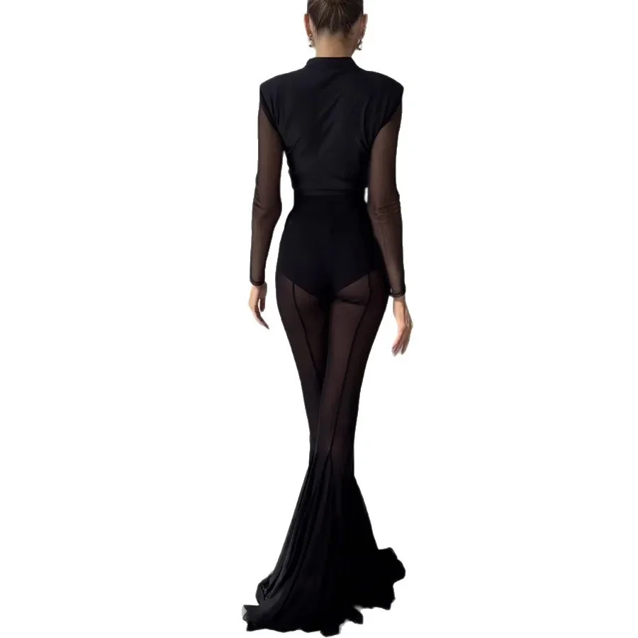 Pantaloni svasati sottili elastici da donna primavera estate nuovi pantaloni larghi da vacanza moda tinta unita casual a figura intera