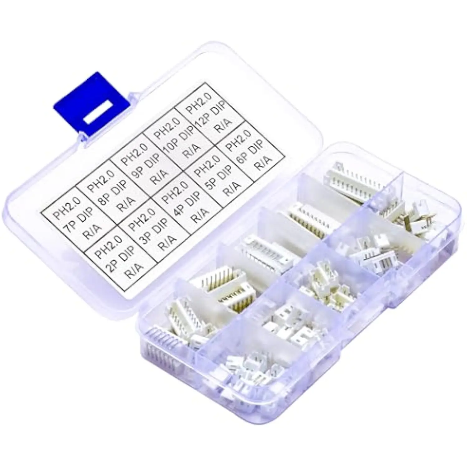 

PH2.0 DIP Header JST Connector 2mm Pitch, 2-12 Pin Male Female for Arduino, PCB, Robotics DIY Projects