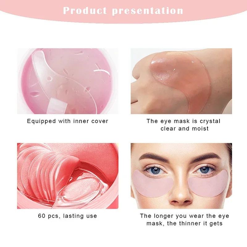 Eye Mask Rose Retinol Hyaluronic Acid Eye Mask Hydrate Dark Eye Circles Collagen Eye Patch Korean Facial Care Products 2024 New