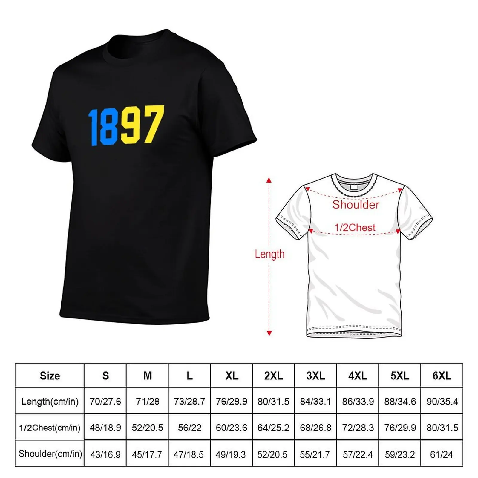 1897 Union SG Blue Yellow T-Shirt man t shirts high quality luxury brand man t shirt cotton t shirt man luxury T-Shirt