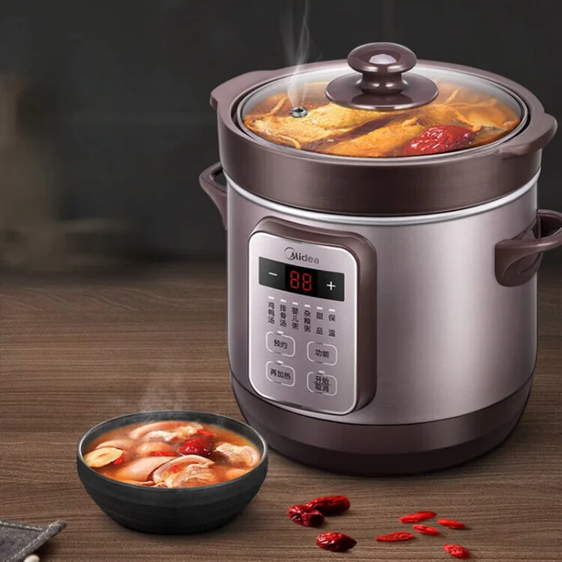 

Midea Electric Stewpot for Soup and Porridge Cooking with 24-Hour Delay Timer and Purple Clay Inner Pot - 1.8L 220V