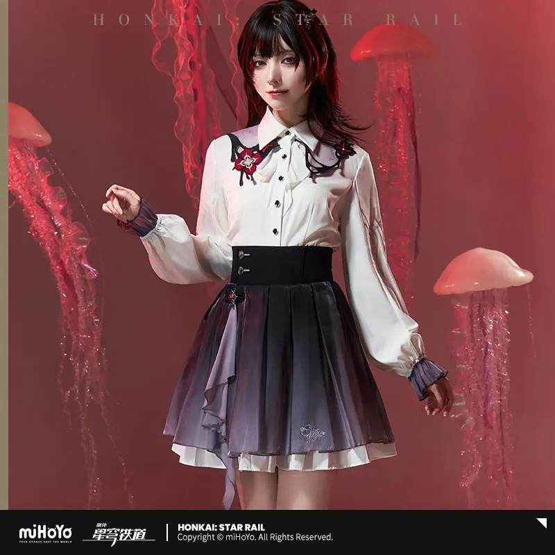 

Original Evernight Long-Sleeved Shirt Honkai Star Rail Fashion Over the Knee Skirt Daily Wearing Cosplay Costume Birthday Gift