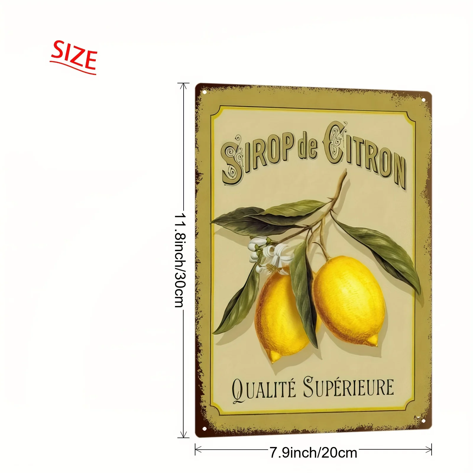 Vintage Lemon Syrup Iron Wall Sign 8x12 Inch Rustic Indoor Outdoor Bar Cafe Decor Plaque