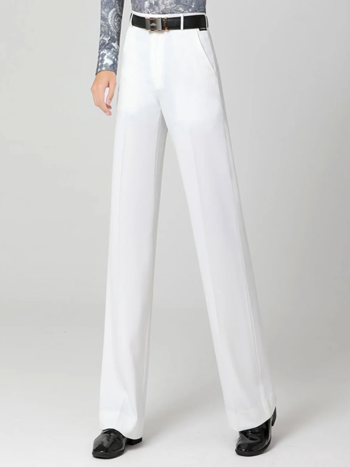 

2025 National Standard Dance Professional Latin Dance Pants Men's New Dance Clothes White Straight High-end Modern Dance Pants