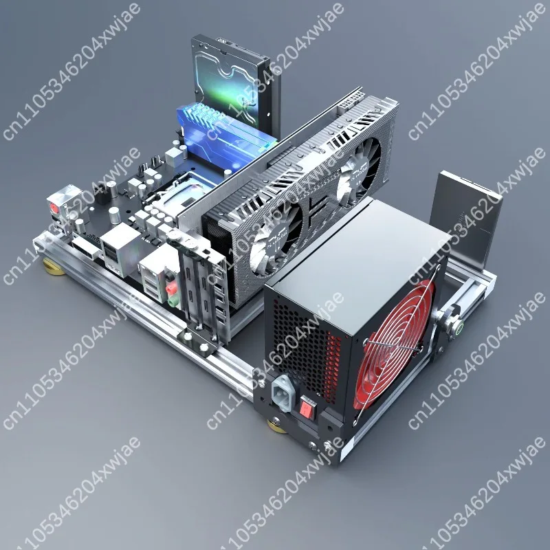 Aluminum Open Frame Computer Case Support ITX Motherboard Dual Channel X79 X99 Mainboard Water Cooling DIY PC Chassis Cabinet