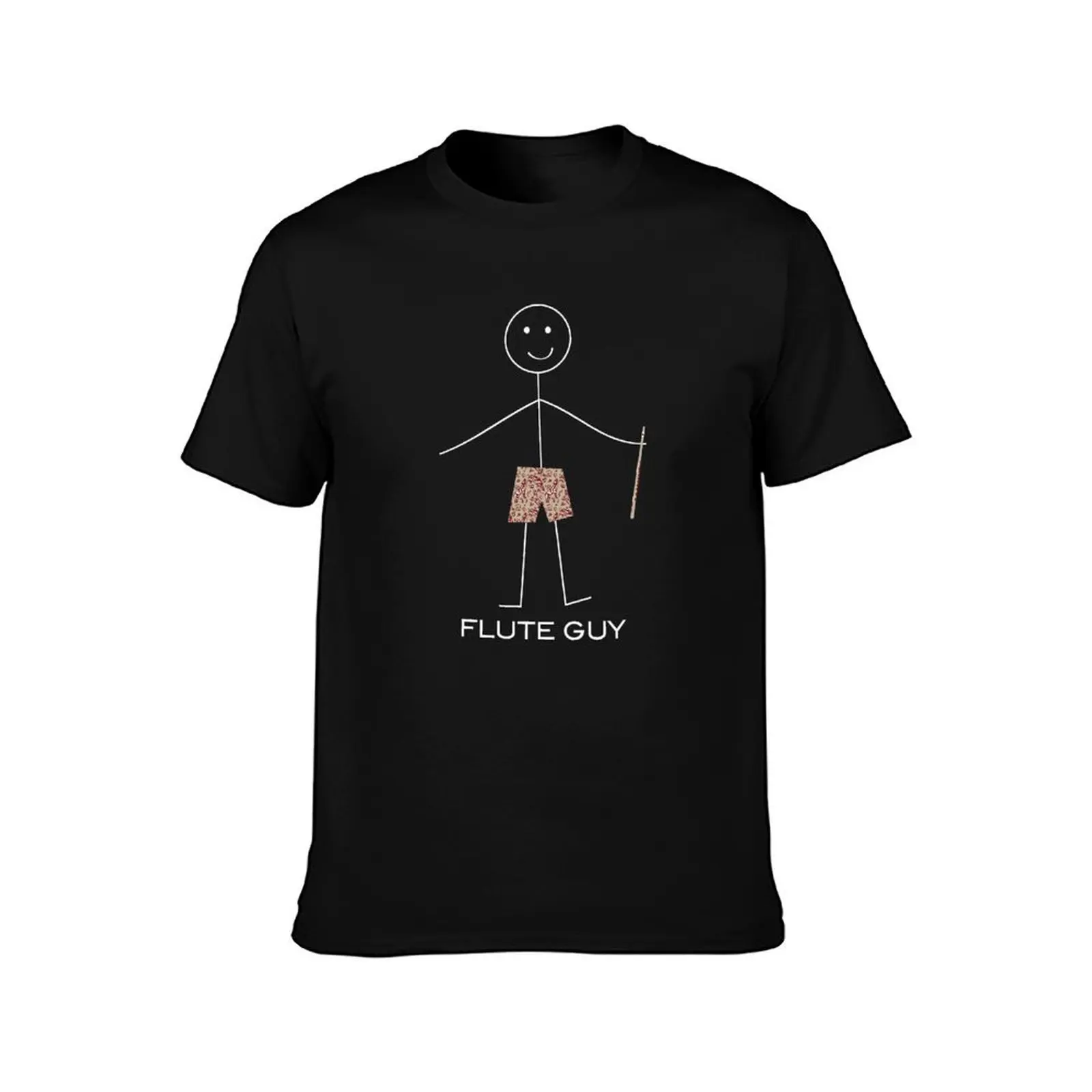Funny Mens Flute Guy T-Shirt Casual Streetwear Short Sleeve Tee T-Shirt