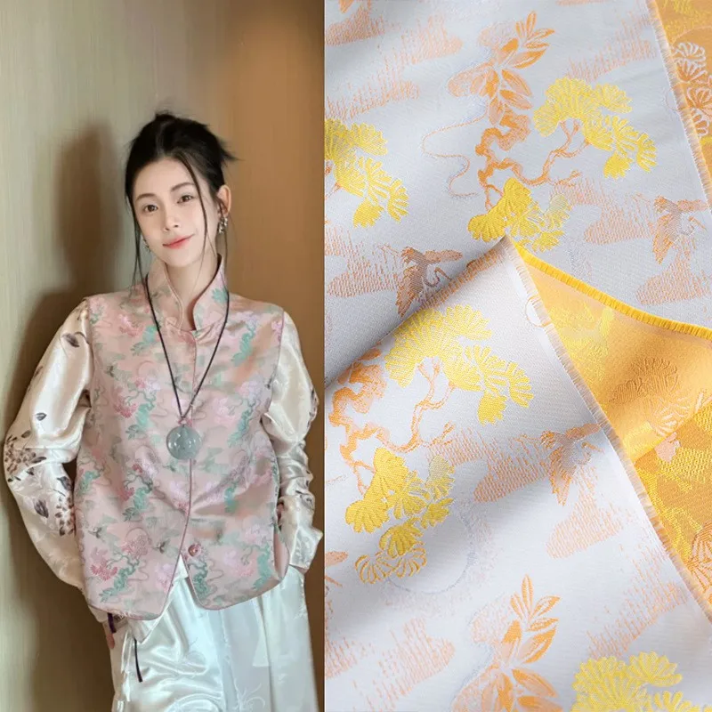 Matsuyama brocade jacquard fabric Chinese-style coat cheongsam and armor high-end custom clothing designer