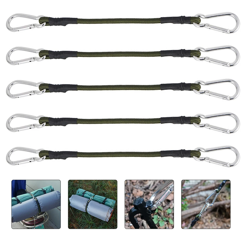 

Tent Lanyard Heavy Duty Elastic Cords Luggage Bungee Strap with Hook Hooks Outdoor Straps for Suitcases