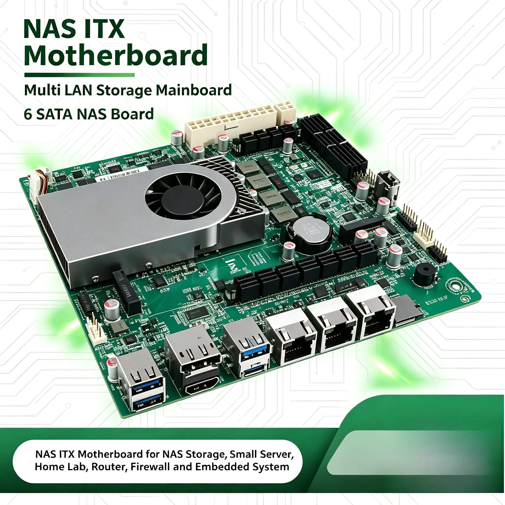 N150 6-Bay NAS Motherboard with 10G Ethernet Port, Upgraded