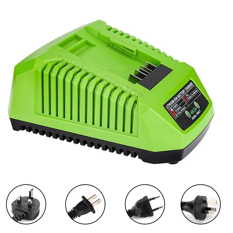 Replacement Battery Charger For Greenworks 48V/24V Li-ion Battery Portable Charger EU/US/UK/AU Plug With USB,Led Indicator