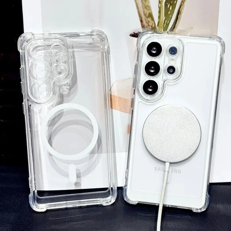 Magnetische Klarsichthülle für Samsung Galaxy S26 U S22 S24 S23 S21 S20 S25 Edge FE Note 20 Ultra 10 Plus für Magsafe Stoßfeste Abdeckung – Detail 1