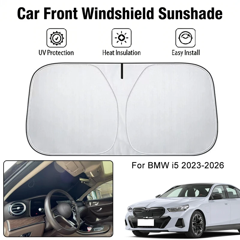 

Car Front Windshield Sunshade Cover For BMW i5 2023-2026 UV Block Heat Insulation Auto Interior Sun Protection Accessories