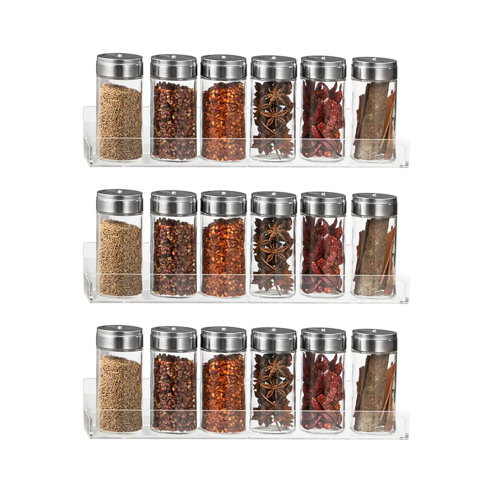 Acrylic Storage Shelves Wall-mounted Spice Rack Kitchen Bottle Transparent Storage Racks Bathroom High-grade Model Display Rack