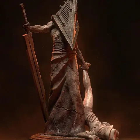 3D Printed Model White Mold Pyramid Head 17CM/21CM/26CM Self-assembly DIY Coloring Figurines Decoration Crafts Miniatures