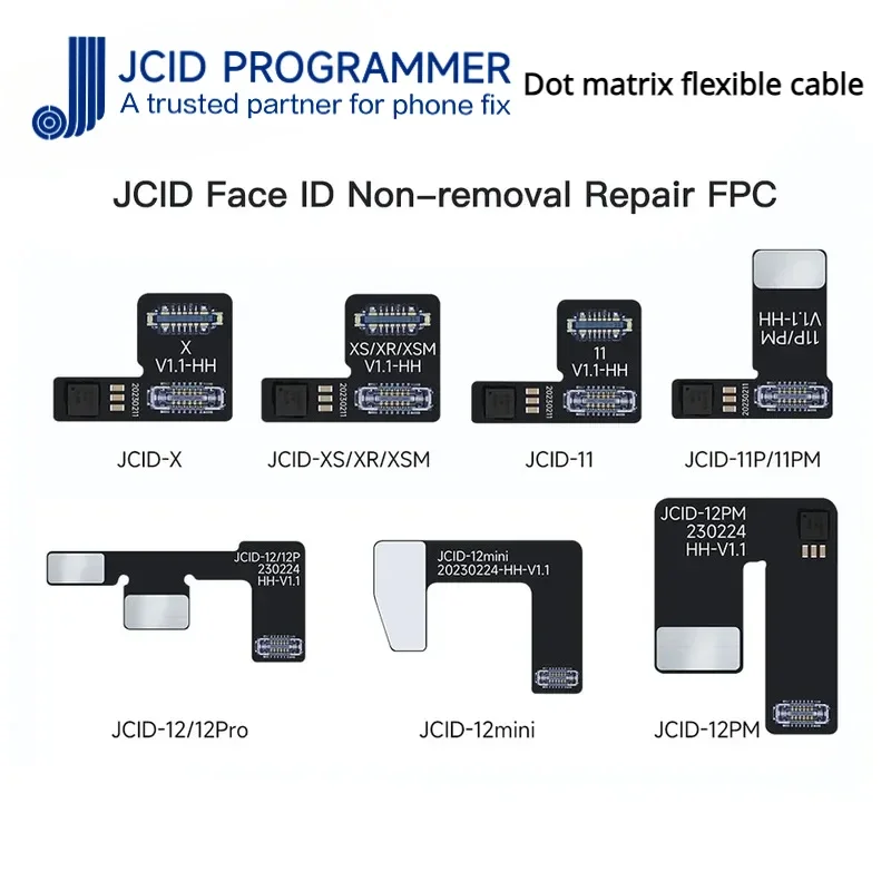 JCID JC Dot Matrix Flexible Cable for IPhone X XR XS 11 12 13 14 PRO MAX Mini Romeo1/2 Face ID Repair Data Read and Write Cable