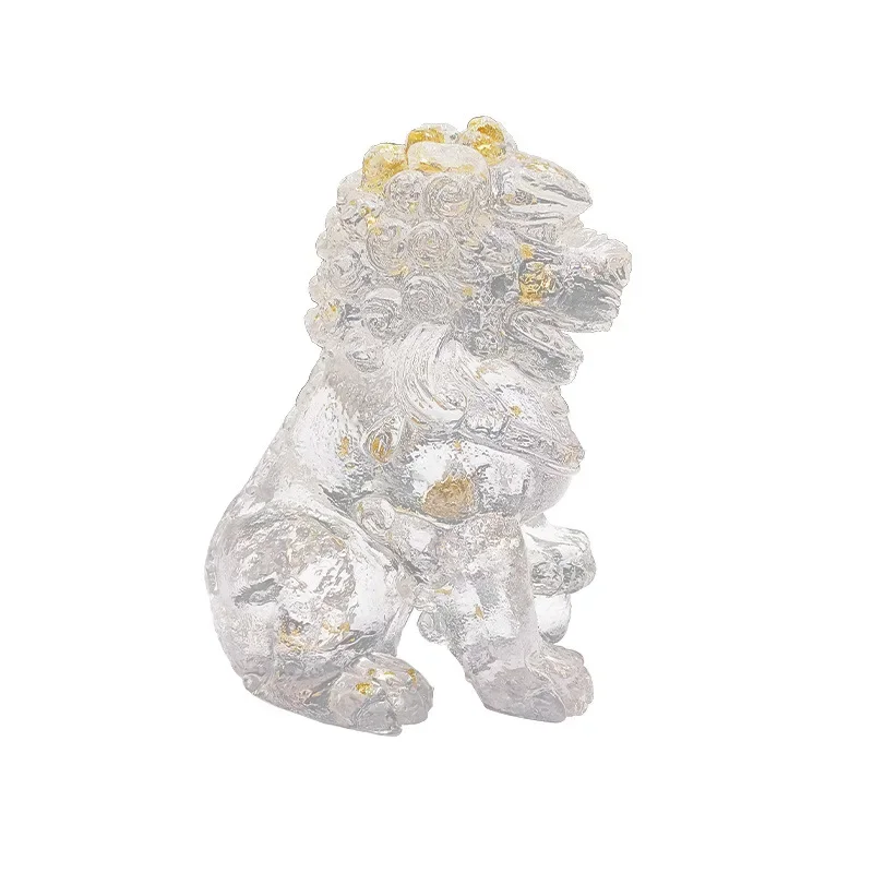 New Chinese-style decorations, ornaments, living room entrance decoration, model room, lion dancing, transparent sculpture
