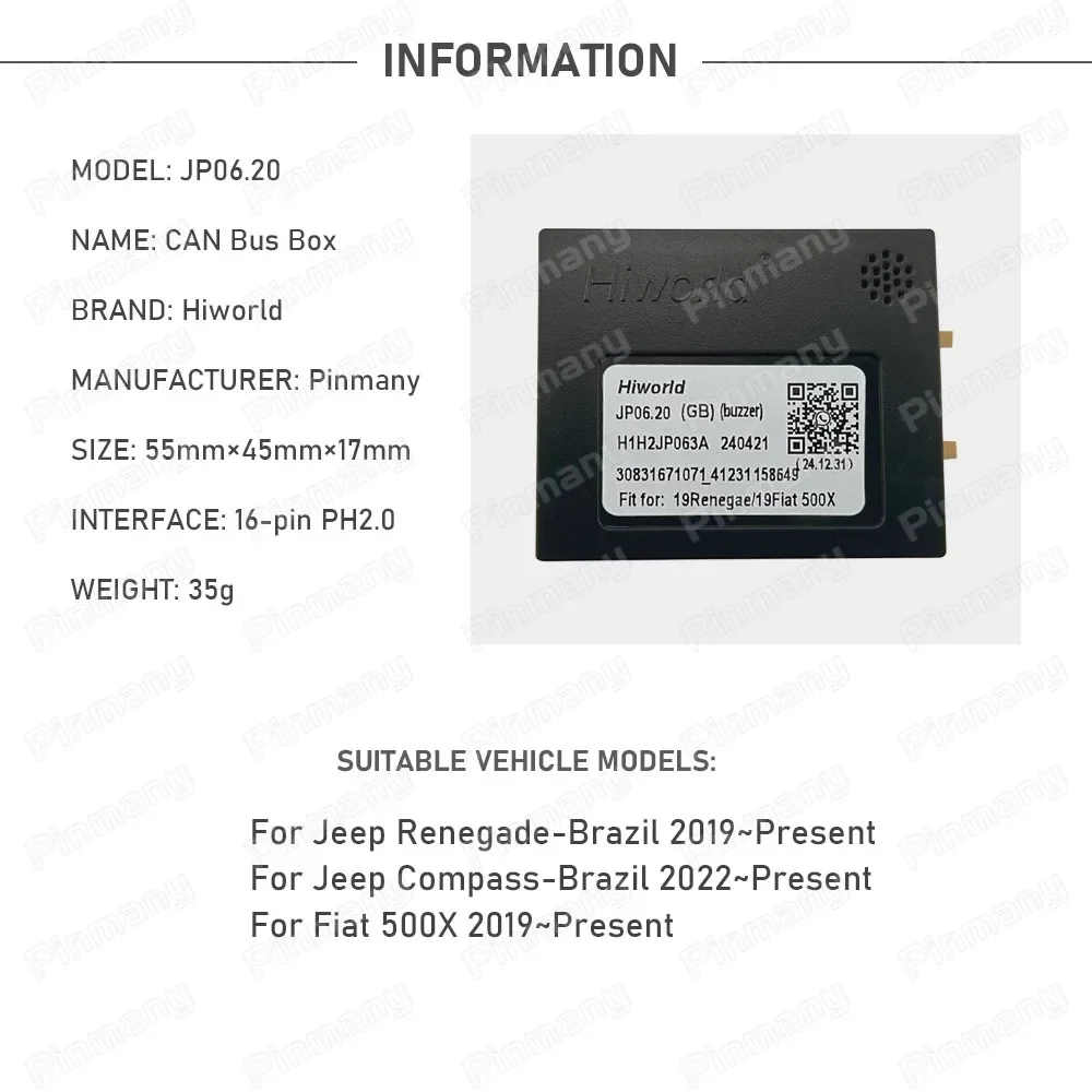 Для Jeep Renegade Compass Fiat 500X автомобильная стереосистема декодер CANBus Android головное устройство адаптер CAN-шины Hiworld JP06