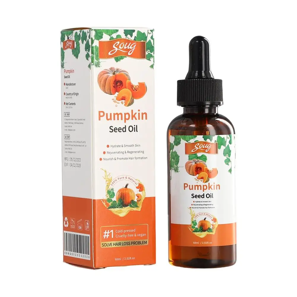 60ml Pumpkin Seed Oil Body Skin Nourishing Scalp Massage Cracked Health Hair Nourishing 1pcs Repair Dry Damaged K1G4