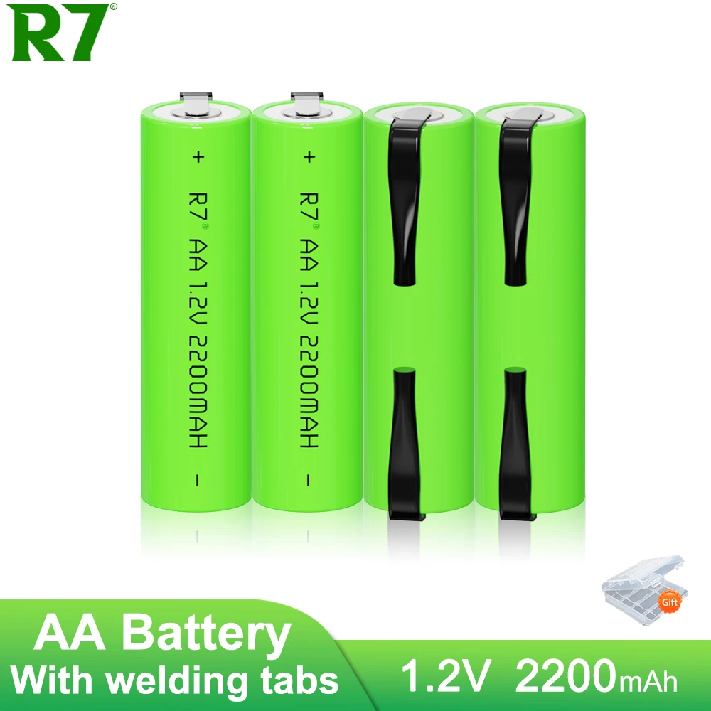 

4PCS AA 1.2V 2200mAh Ni-Mh Rechargeable Battery aa With Welding Tabs For Philips Electric Shaver Razor Toothbrush