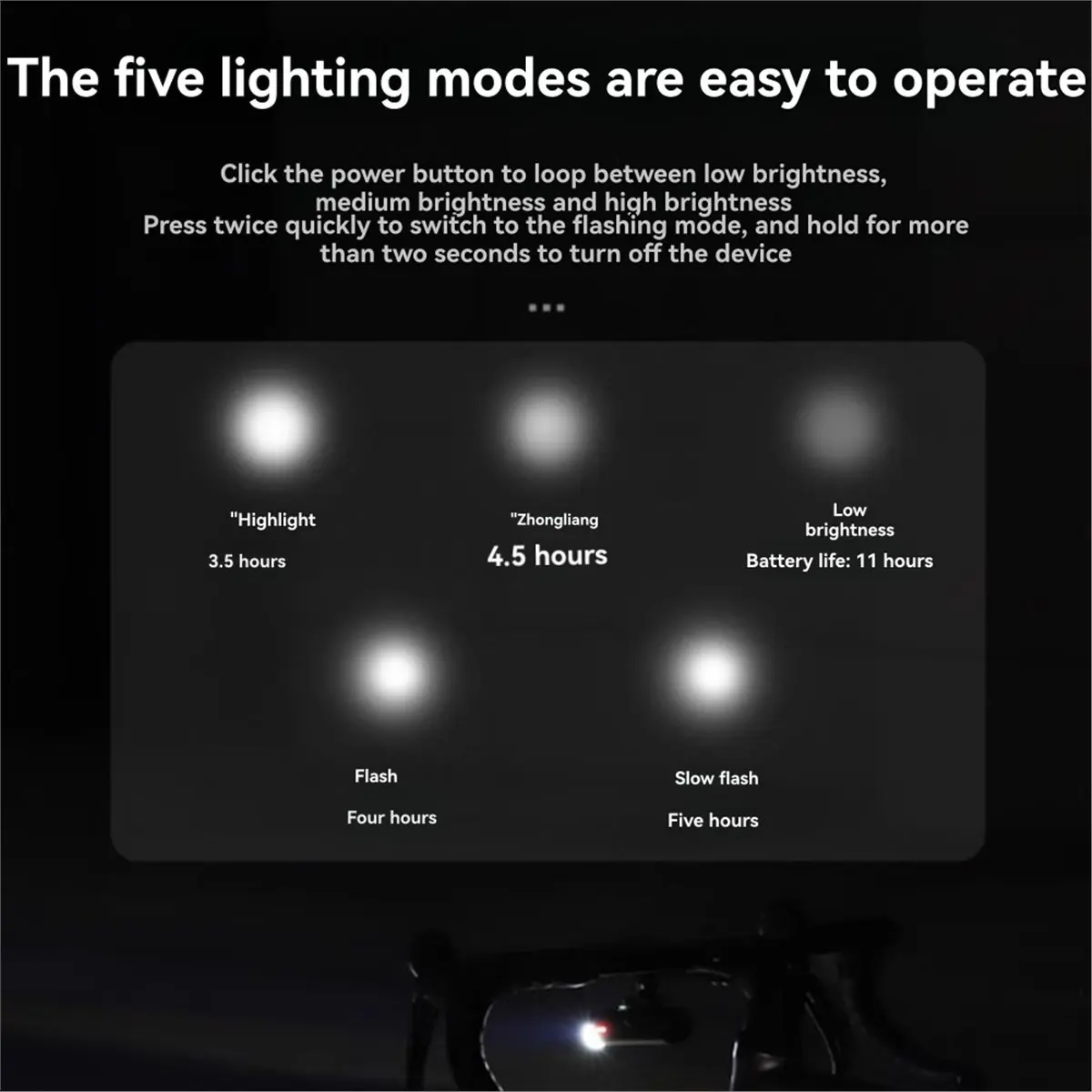 Lampa rowerowa ładowana przez USB, 1200 lumenów, szybkozłączka, jasna lampka rowerowa, przenośna latarka rowerowa