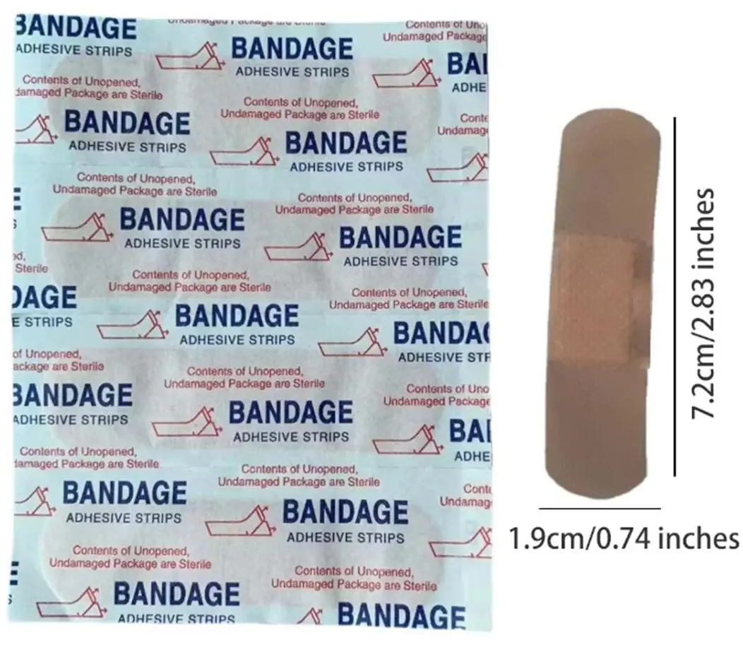 ضمادات لاصقة للإسعافات 100-500 قطعة، جص جروح مقاوم للماء وجيد التهوية للإسعافات الأولية، ضمادة طبية وشاش