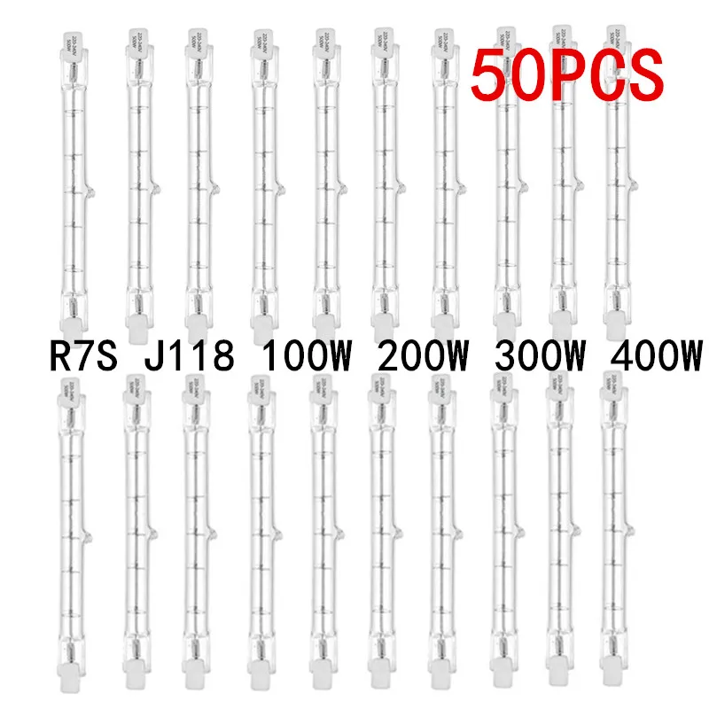 

Bulk Pack R7S J118mm Halogen Lamp Double Ended Linear Light Bulb 100W 200W 300W 400W Options for Household - 1/5/10/20/50PCS