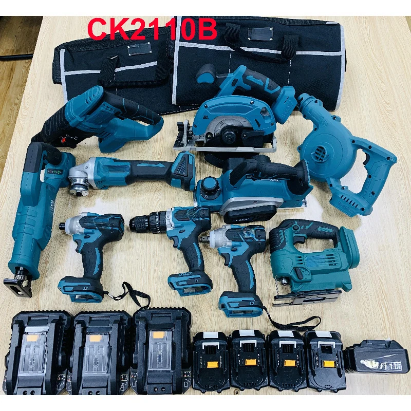 High Efficiency Drill V Powertools Combo Set Brushls Motor Cordls Tools Kit Power Hammer Drills