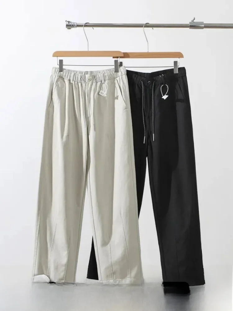 

Italian Vintage Style! Cotton Knit! Skin-friendly Breathable! Men's Fashion Elastic Waist Casual Pants Trendy Spring Summer