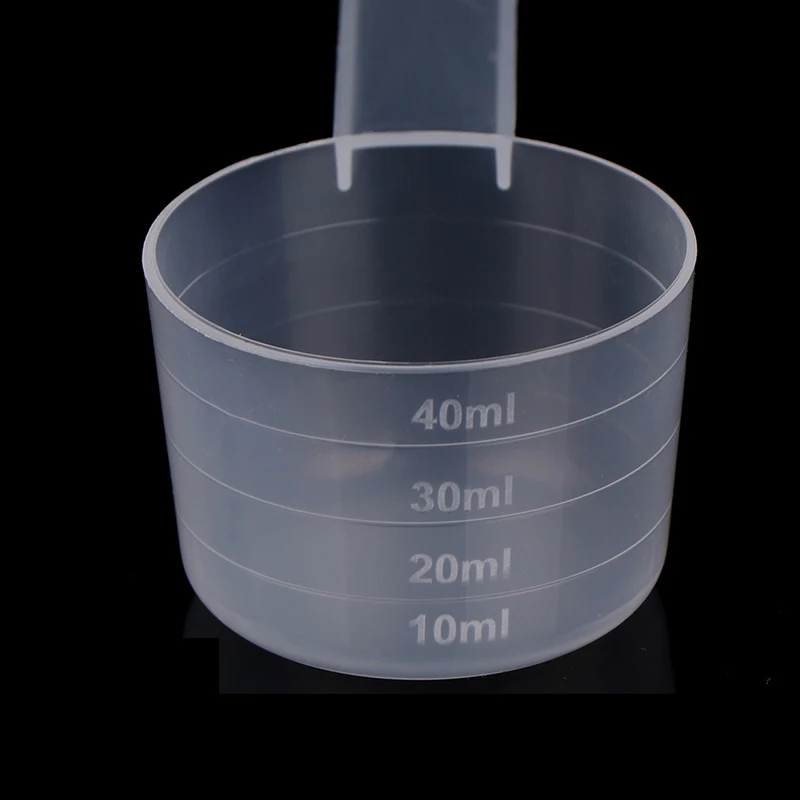 10 Stück 40ML 20g Messlöffel mit flachem Boden und Skala, transparenter Kunststoff, Küchen-Backmesslöffel, Tischbesteck – Detail 11